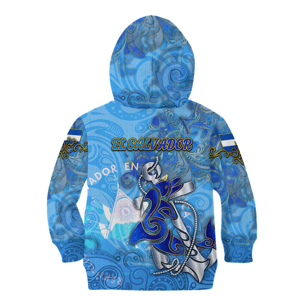 Ocean Spirit of El Salvador Kid Hoodie Anchored in Salvadoran Pride - Aussie Hoodie
