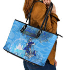 Ocean Spirit of El Salvador Leather Tote Bag Anchored in Salvadoran Pride - Aussie Hoodie