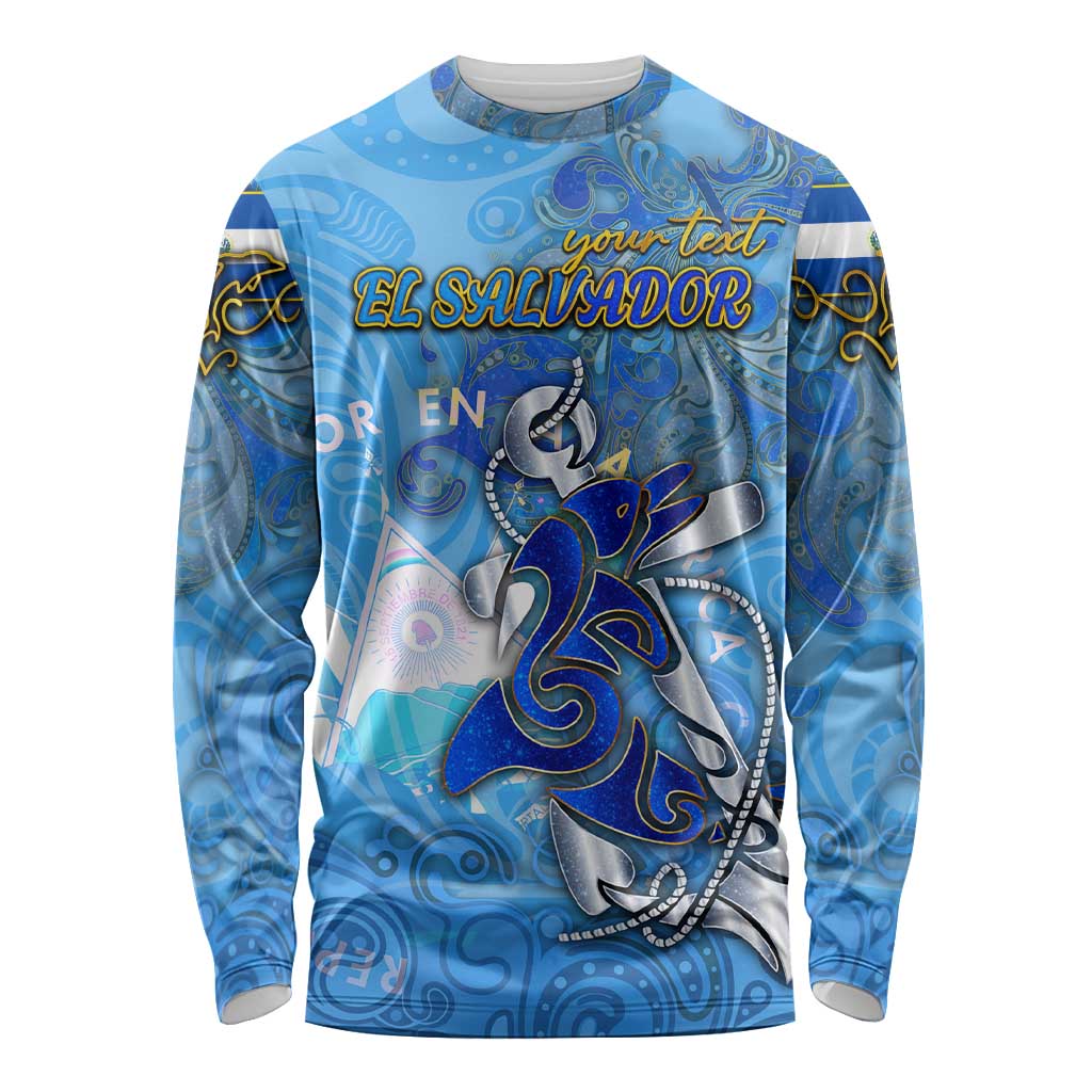 Ocean Spirit of El Salvador Long Sleeve Shirt Anchored in Salvadoran Pride - Aussie Hoodie