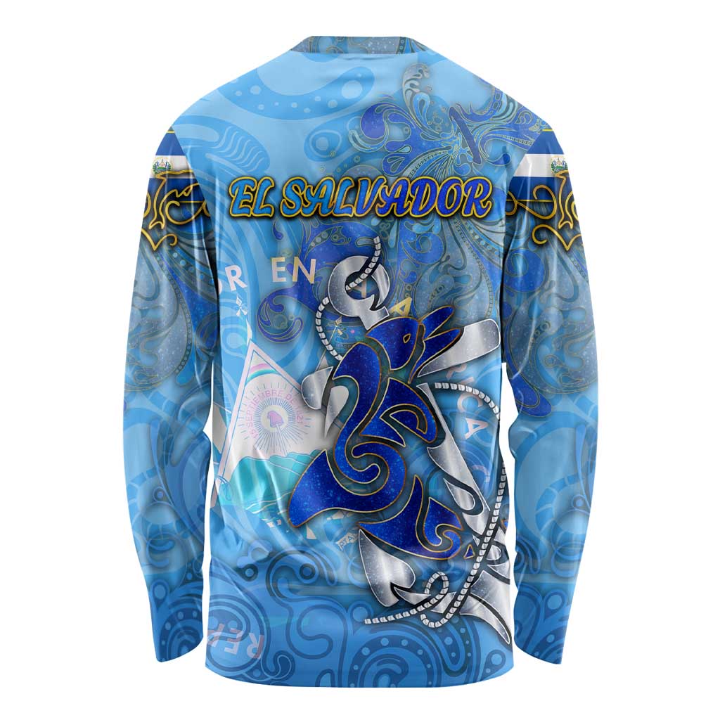 Ocean Spirit of El Salvador Long Sleeve Shirt Anchored in Salvadoran Pride - Aussie Hoodie