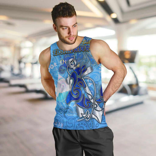Ocean Spirit of El Salvador Men Tank Top Anchored in Salvadoran Pride - Aussie Hoodie