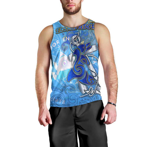 Ocean Spirit of El Salvador Men Tank Top Anchored in Salvadoran Pride - Aussie Hoodie