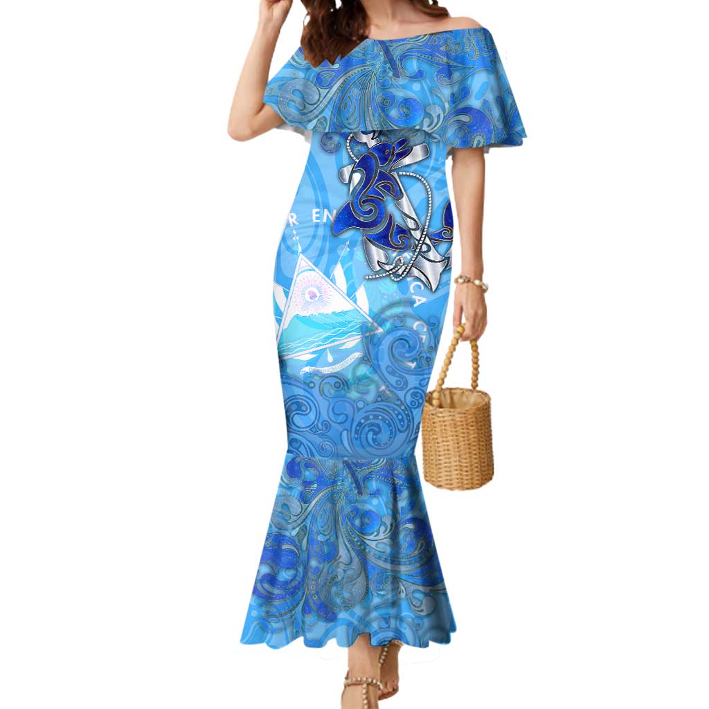 Ocean Spirit of El Salvador Mermaid Dress Anchored in Salvadoran Pride - Aussie Hoodie