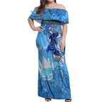 Ocean Spirit of El Salvador Off Shoulder Maxi Dress Anchored in Salvadoran Pride - Aussie Hoodie