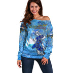 Ocean Spirit of El Salvador Off Shoulder Sweater Anchored in Salvadoran Pride - Aussie Hoodie