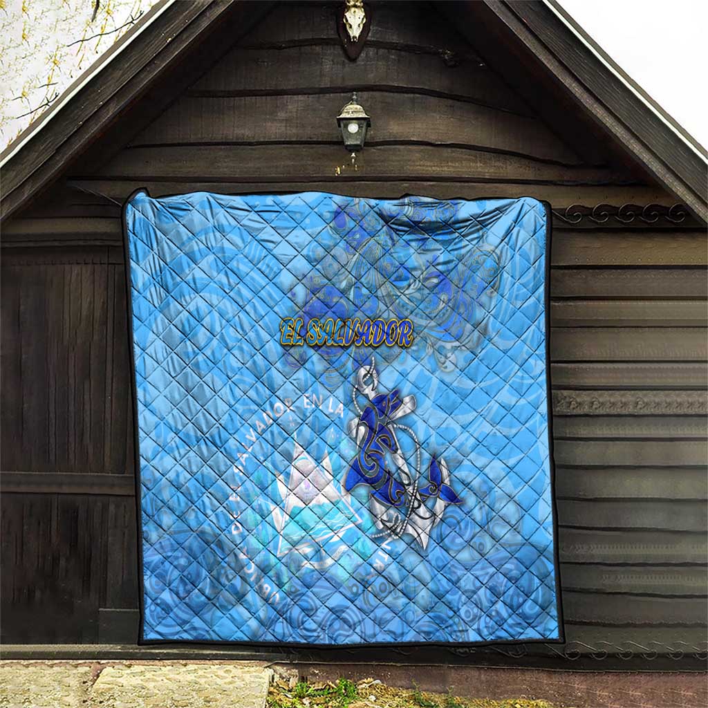 Ocean Spirit of El Salvador Quilt Anchored in Salvadoran Pride - Aussie Hoodie