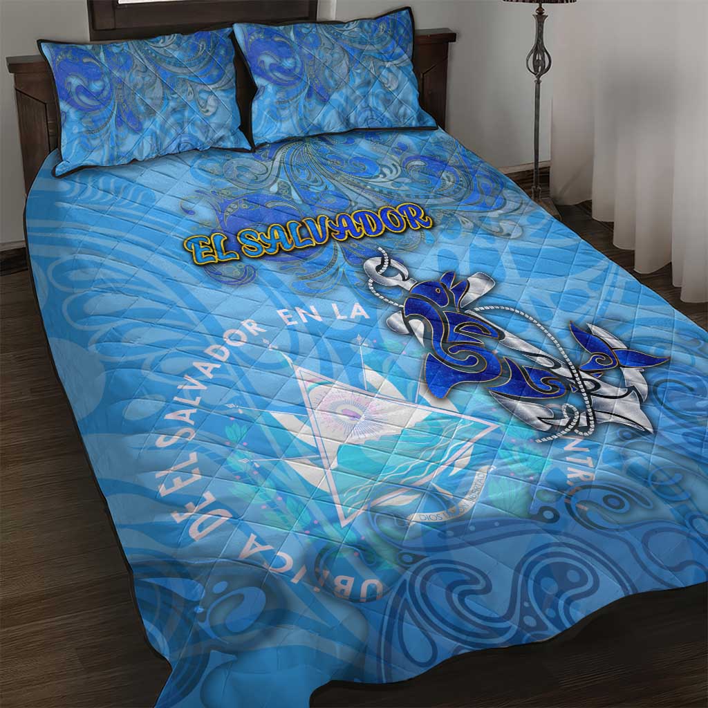 Ocean Spirit of El Salvador Quilt Bed Set Anchored in Salvadoran Pride - Aussie Hoodie