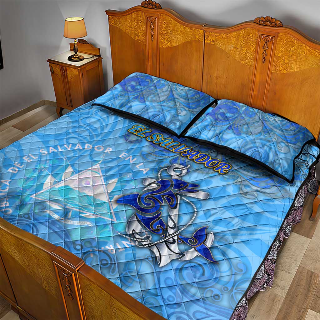 Ocean Spirit of El Salvador Quilt Bed Set Anchored in Salvadoran Pride - Aussie Hoodie