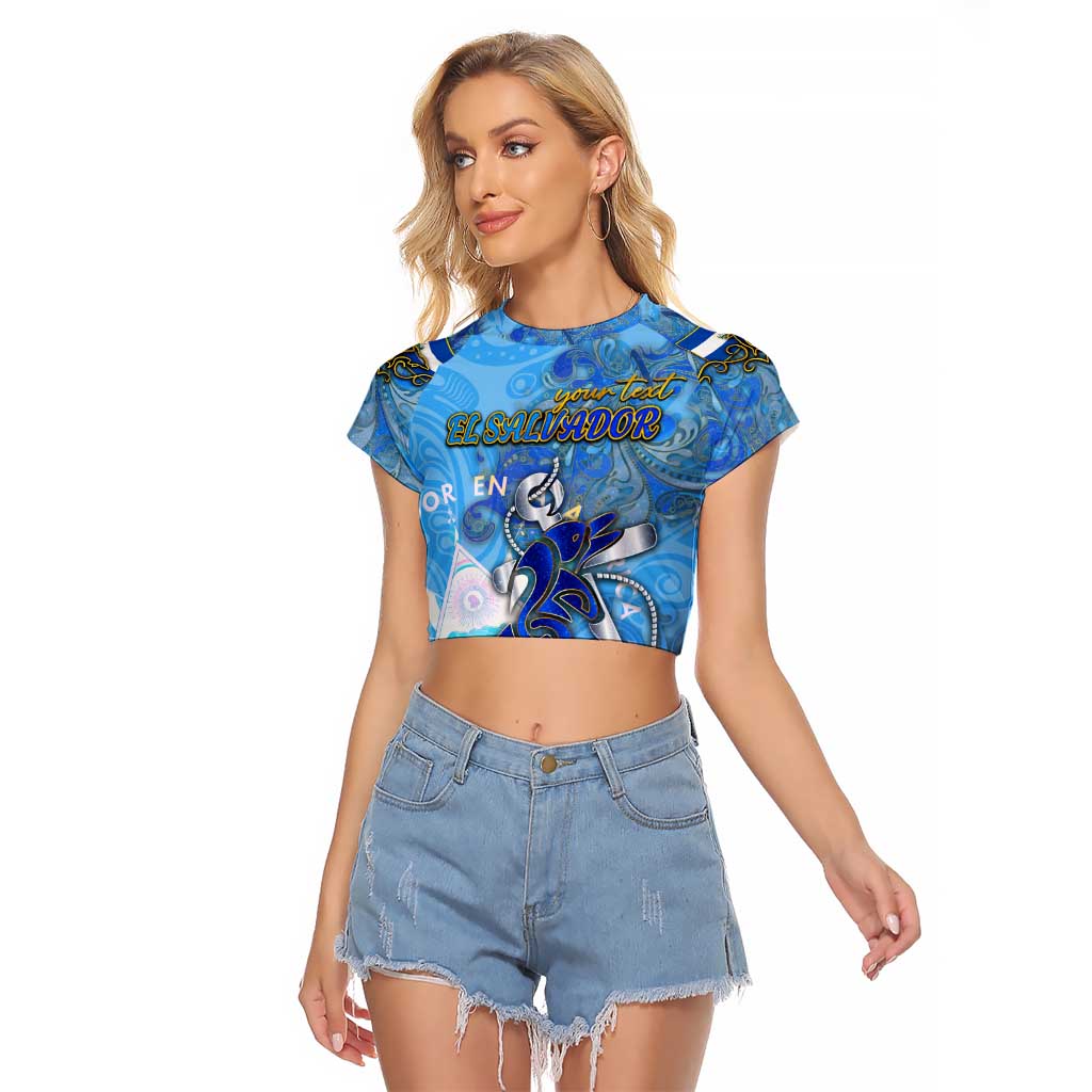 Ocean Spirit of El Salvador Raglan Cropped T Shirt Anchored in Salvadoran Pride - Aussie Hoodie