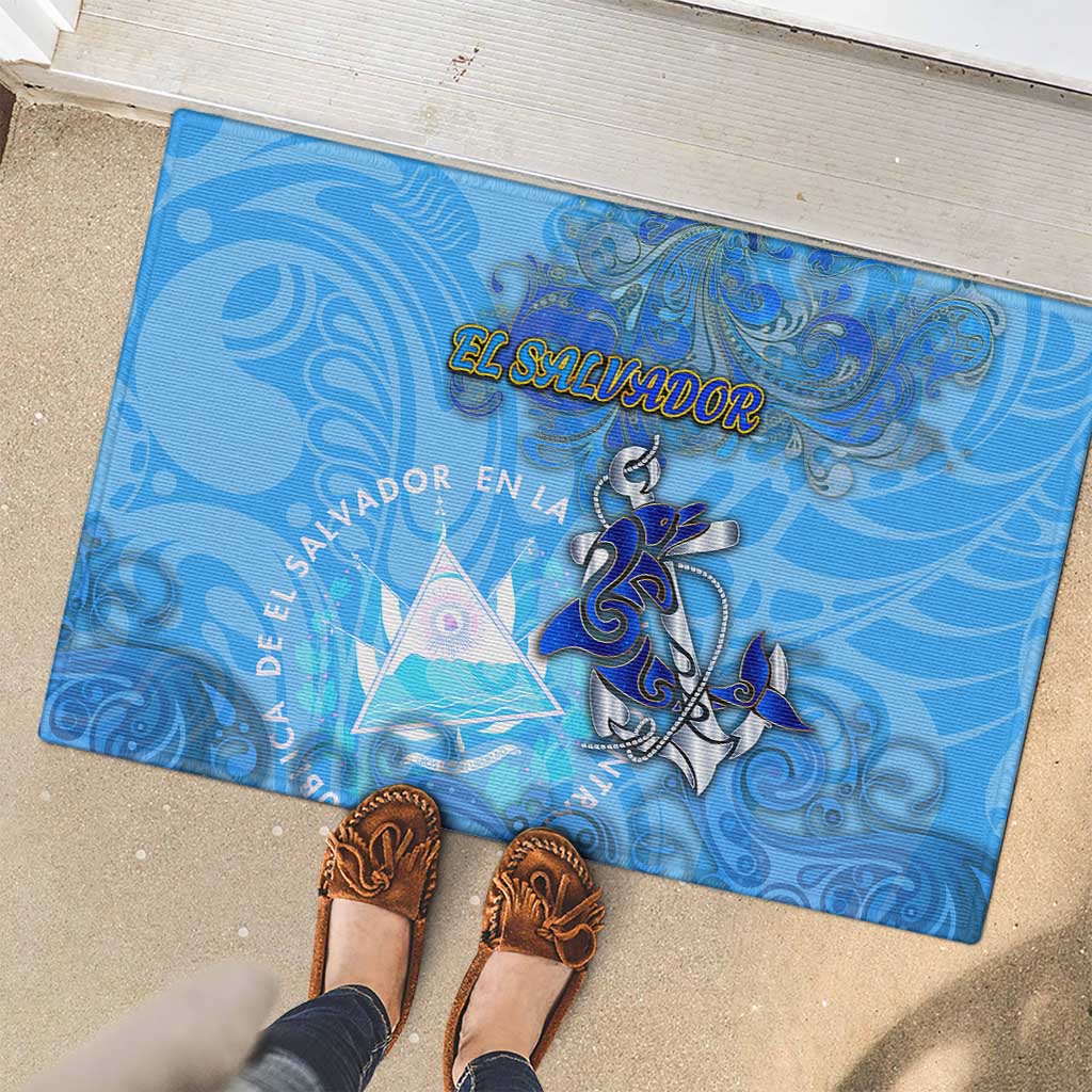 Ocean Spirit of El Salvador Rubber Doormat Anchored in Salvadoran Pride - Aussie Hoodie