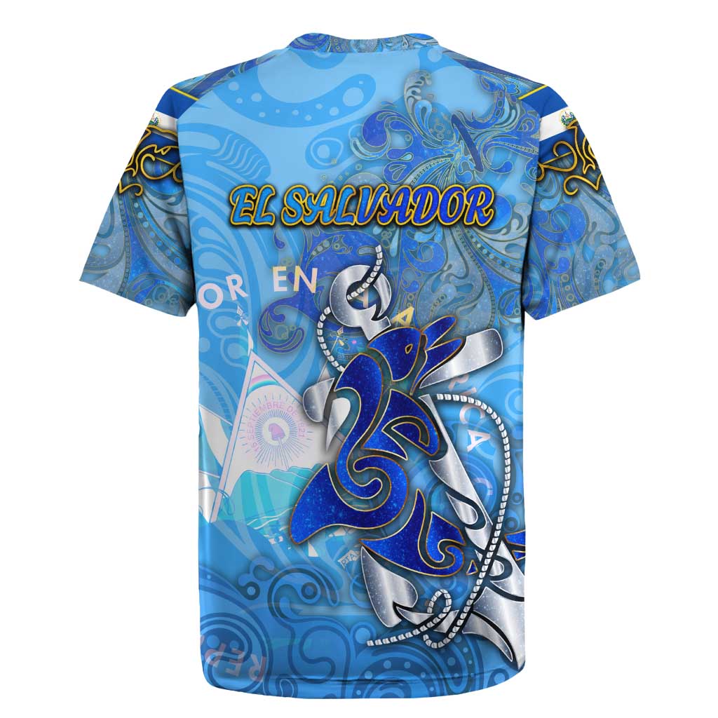 Ocean Spirit of El Salvador Rugby Jersey Anchored in Salvadoran Pride - Aussie Hoodie