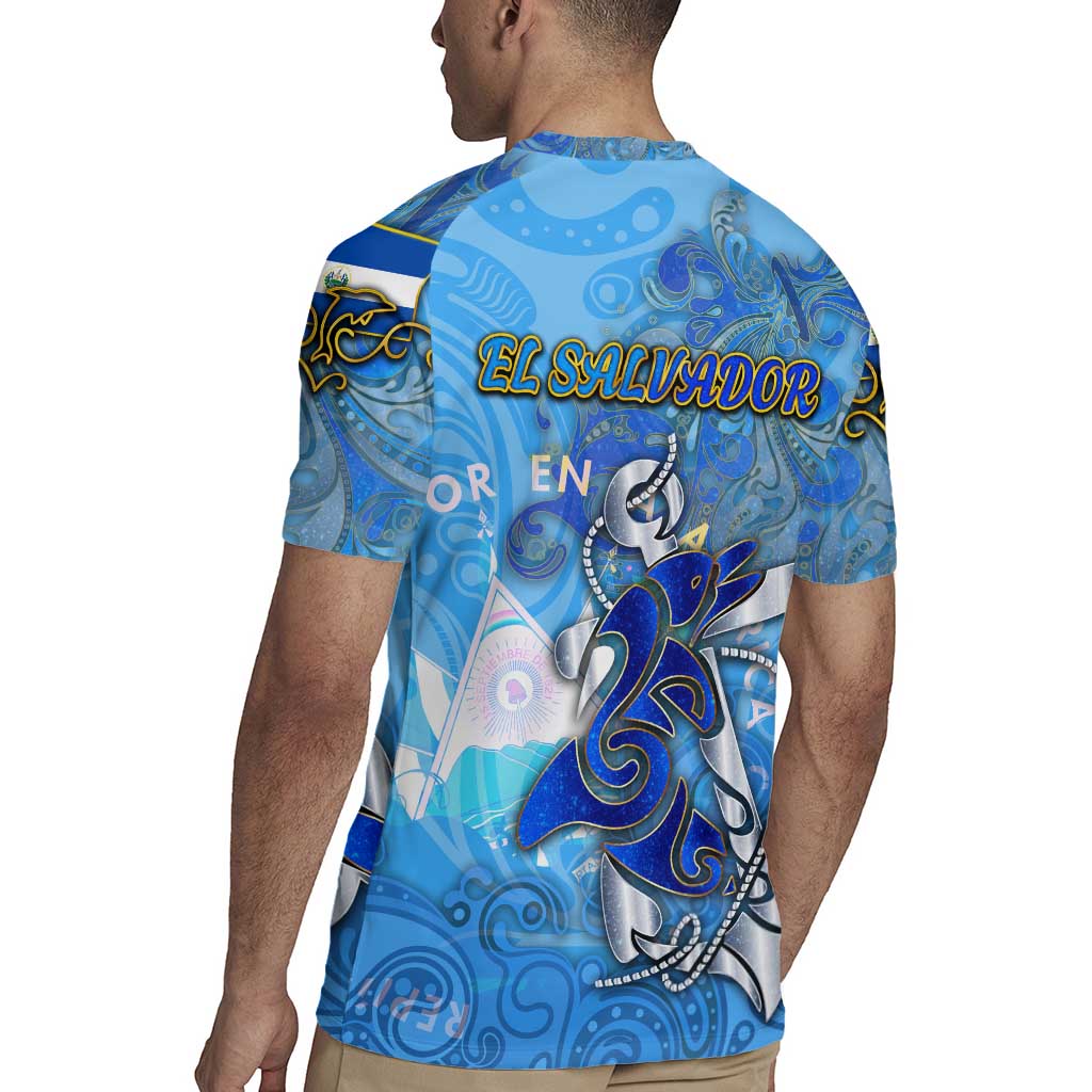Ocean Spirit of El Salvador Rugby Jersey Anchored in Salvadoran Pride - Aussie Hoodie