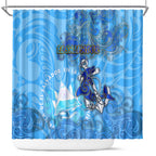 Ocean Spirit of El Salvador Shower Curtain Anchored in Salvadoran Pride - Aussie Hoodie