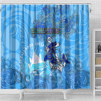 Ocean Spirit of El Salvador Shower Curtain Anchored in Salvadoran Pride - Aussie Hoodie