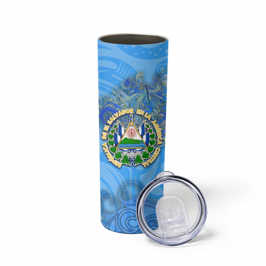 Ocean Spirit of El Salvador Skinny Tumbler Anchored in Salvadoran Pride - Aussie Hoodie