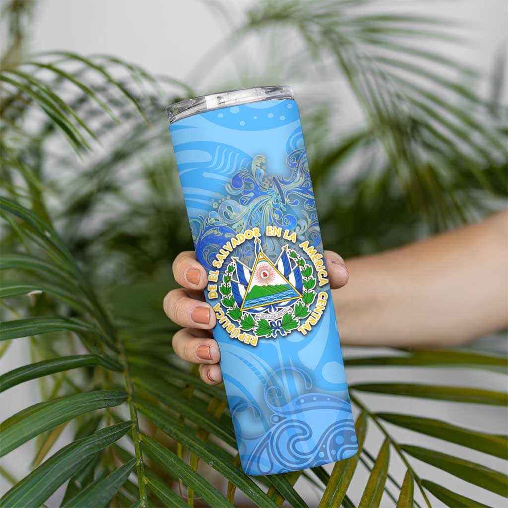 Ocean Spirit of El Salvador Skinny Tumbler Anchored in Salvadoran Pride - Aussie Hoodie