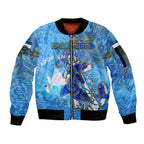 Ocean Spirit of El Salvador Sleeve Zip Bomber Jacket Anchored in Salvadoran Pride - Aussie Hoodie