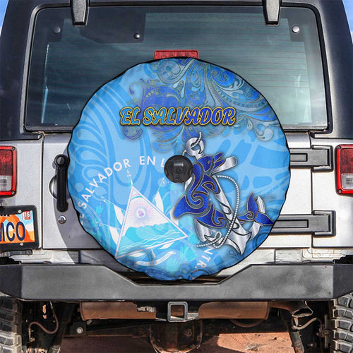 Ocean Spirit of El Salvador Spare Tire Cover Anchored in Salvadoran Pride - Aussie Hoodie