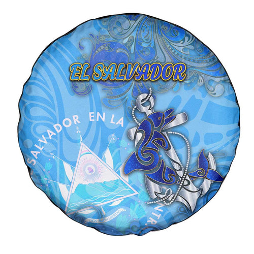 Ocean Spirit of El Salvador Spare Tire Cover Anchored in Salvadoran Pride - Aussie Hoodie