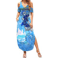 Ocean Spirit of El Salvador Summer Maxi Dress Anchored in Salvadoran Pride - Aussie Hoodie