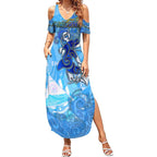 Ocean Spirit of El Salvador Summer Maxi Dress Anchored in Salvadoran Pride - Aussie Hoodie