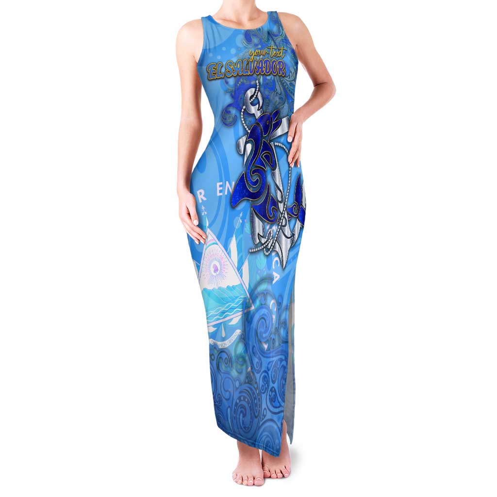 Ocean Spirit of El Salvador Tank Maxi Dress Anchored in Salvadoran Pride - Aussie Hoodie