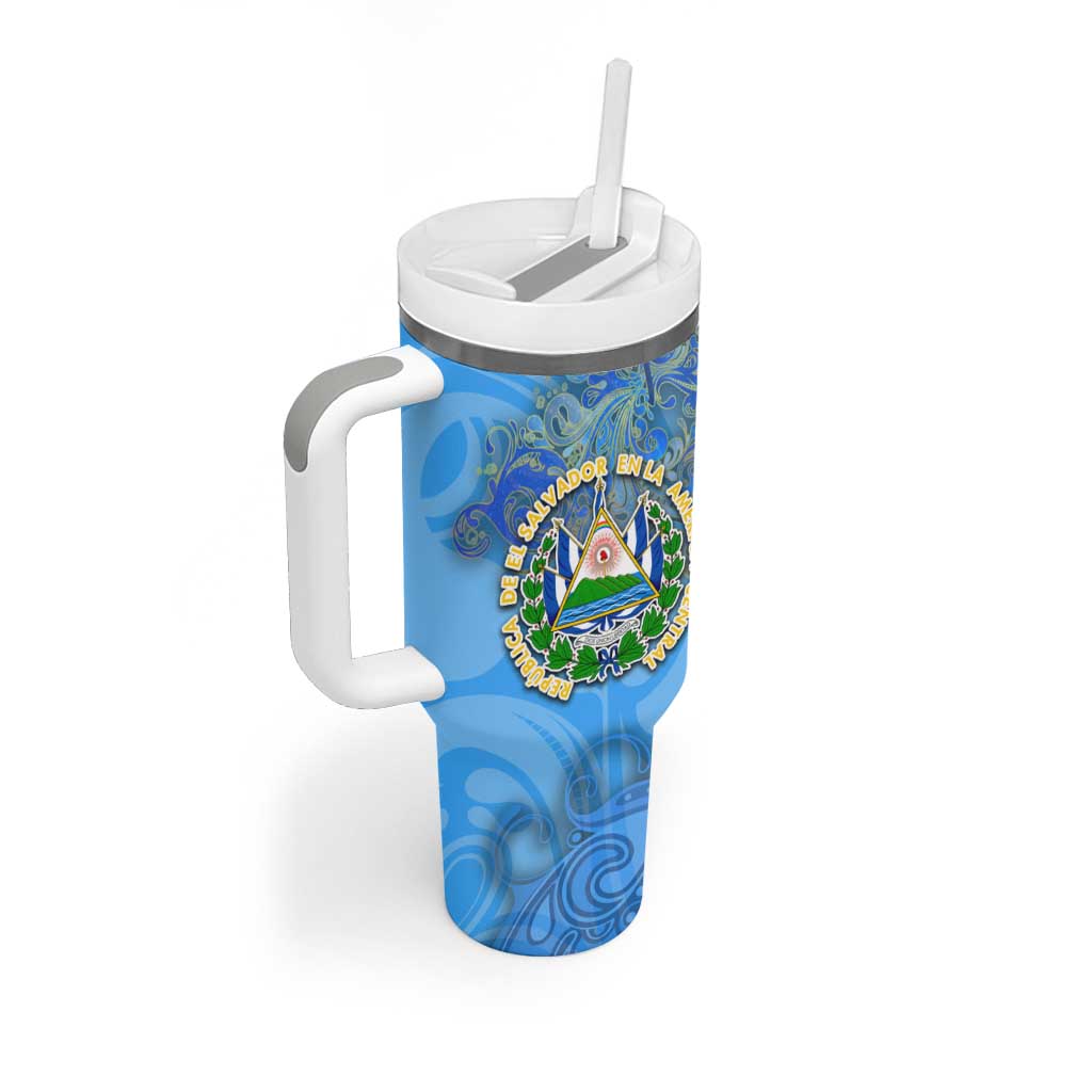 Ocean Spirit of El Salvador Tumbler With Handle Anchored in Salvadoran Pride - Aussie Hoodie