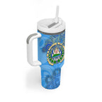 Ocean Spirit of El Salvador Tumbler With Handle Anchored in Salvadoran Pride - Aussie Hoodie