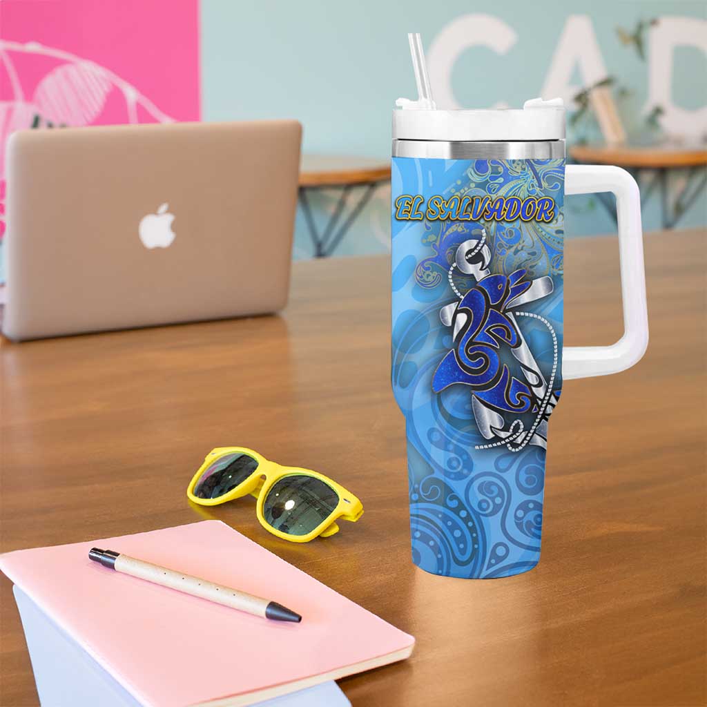 Ocean Spirit of El Salvador Tumbler With Handle Anchored in Salvadoran Pride - Aussie Hoodie