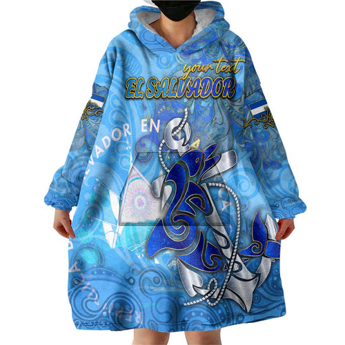 Ocean Spirit of El Salvador Wearable Blanket Hoodie Anchored in Salvadoran Pride - Aussie Hoodie
