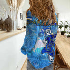 Ocean Spirit of El Salvador Women Casual Shirt Anchored in Salvadoran Pride - Aussie Hoodie