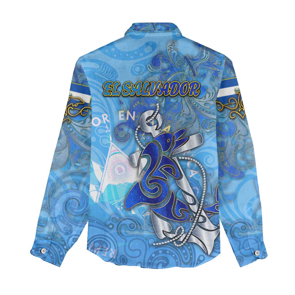 Ocean Spirit of El Salvador Women Casual Shirt Anchored in Salvadoran Pride - Aussie Hoodie