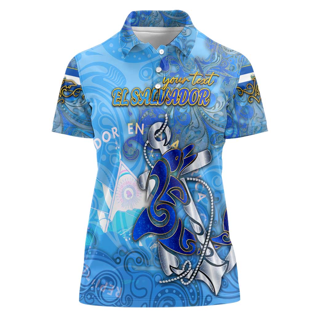 Ocean Spirit of El Salvador Women Polo Shirt Anchored in Salvadoran Pride - Aussie Hoodie
