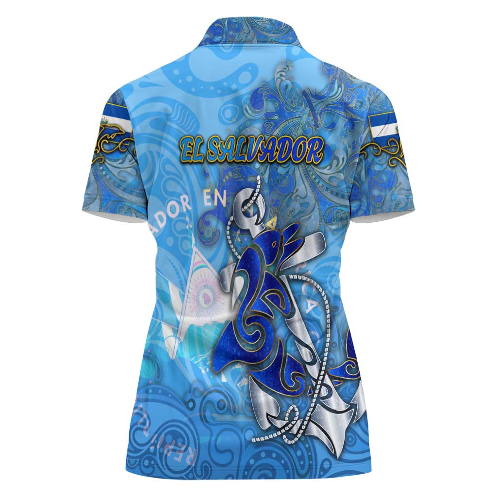 Ocean Spirit of El Salvador Women Polo Shirt Anchored in Salvadoran Pride - Aussie Hoodie