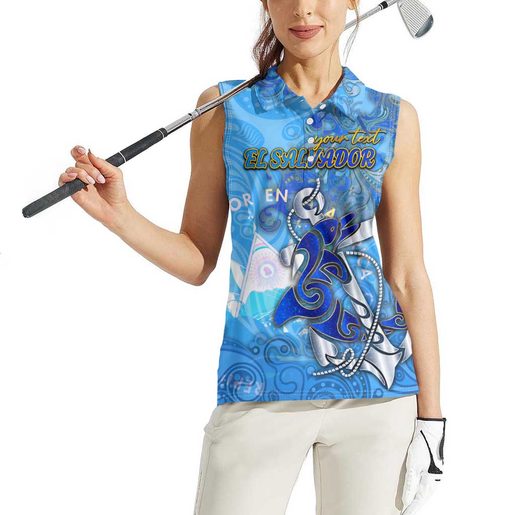 Ocean Spirit of El Salvador Women Sleeveless Polo Shirt Anchored in Salvadoran Pride - Aussie Hoodie