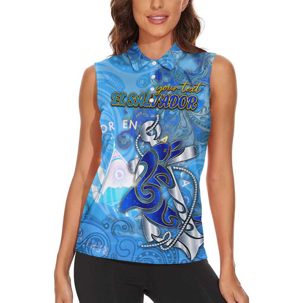 Ocean Spirit of El Salvador Women Sleeveless Polo Shirt Anchored in Salvadoran Pride - Aussie Hoodie