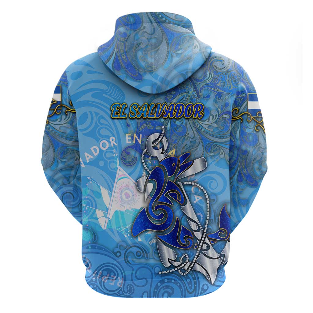 Ocean Spirit of El Salvador Zip Hoodie Anchored in Salvadoran Pride - Aussie Hoodie