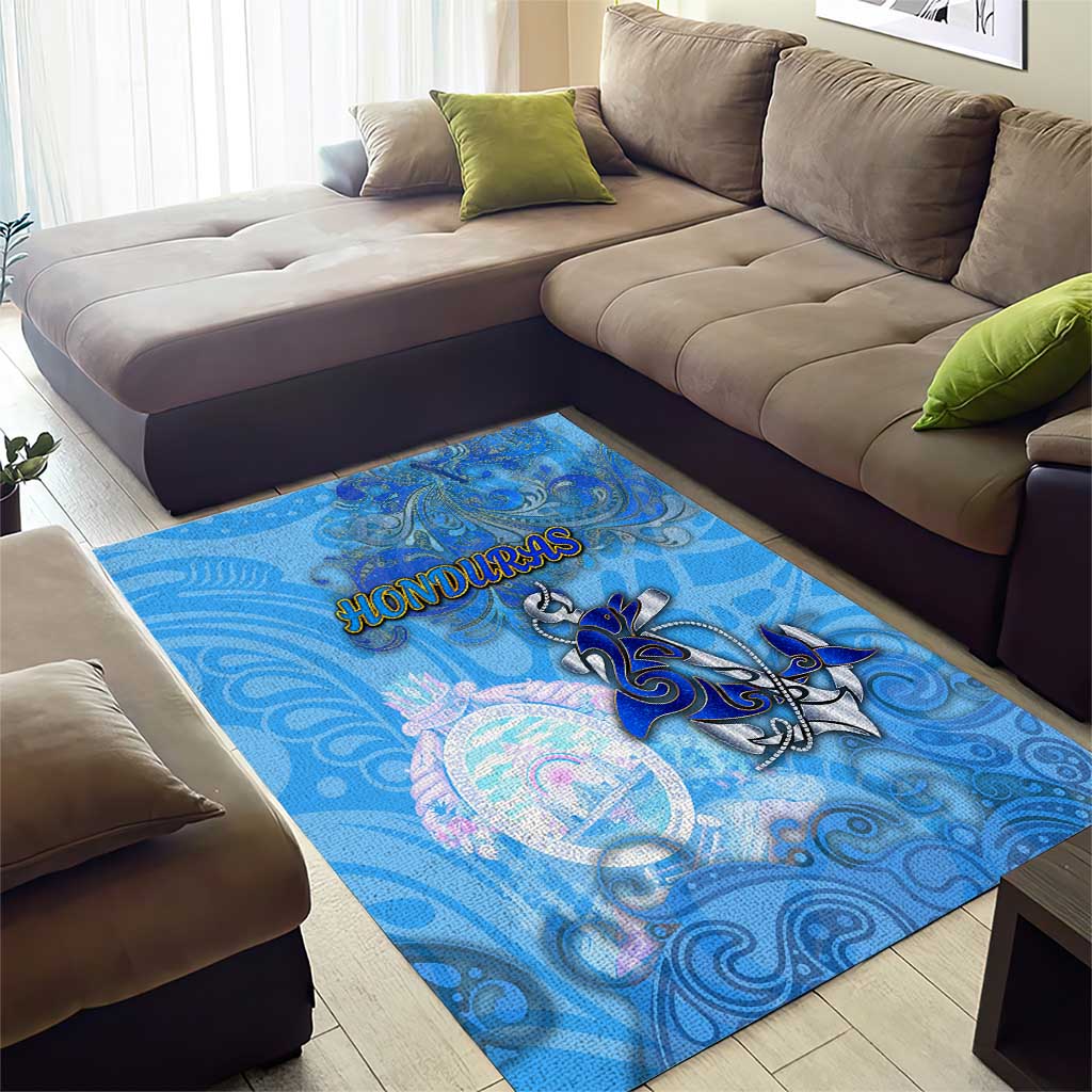 Ocean Spirit of Honduras Area Rug Anchored in Honduran Pride - Aussie Hoodie