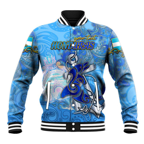 Ocean Spirit of Honduras Baseball Jacket Anchored in Honduran Pride - Aussie Hoodie