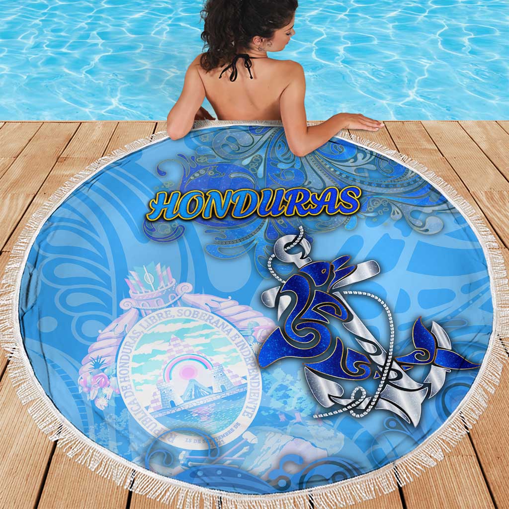 Ocean Spirit of Honduras Beach Blanket Anchored in Honduran Pride - Aussie Hoodie