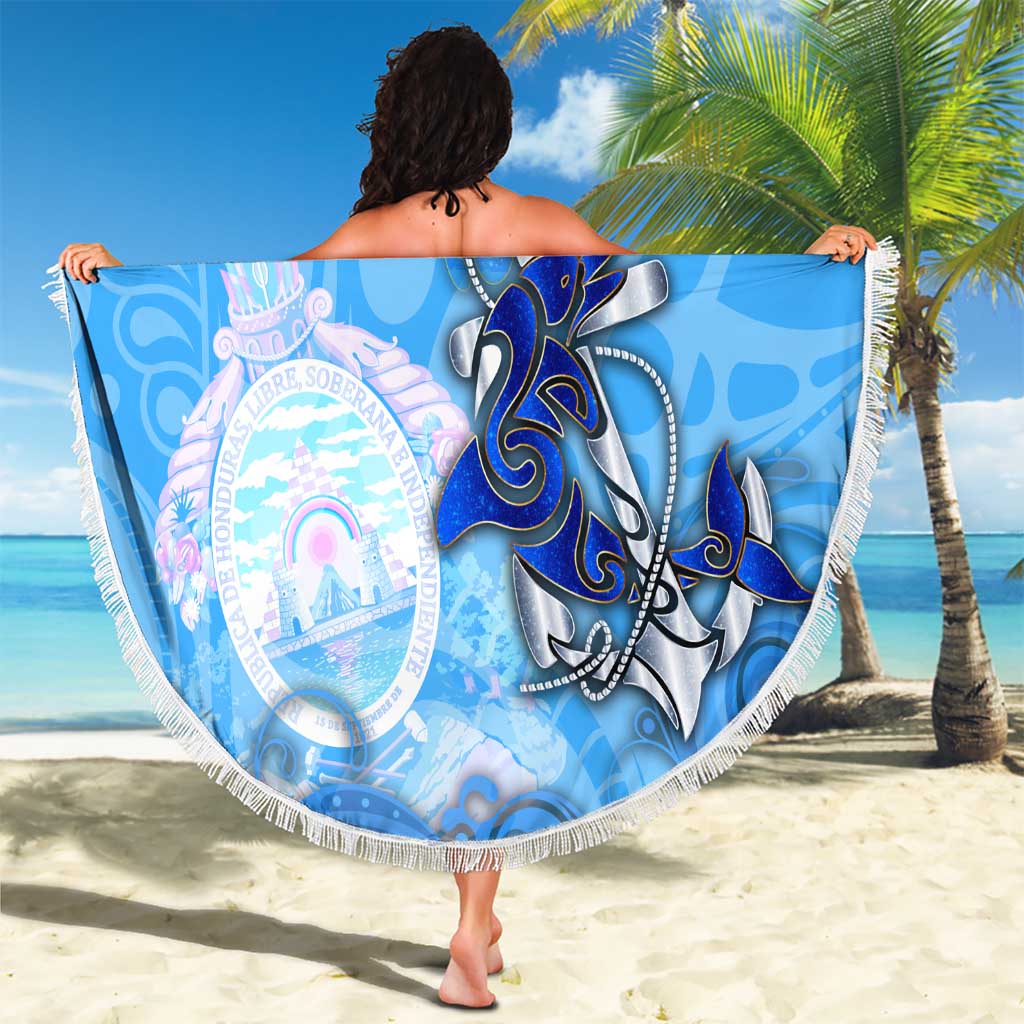 Ocean Spirit of Honduras Beach Blanket Anchored in Honduran Pride - Aussie Hoodie
