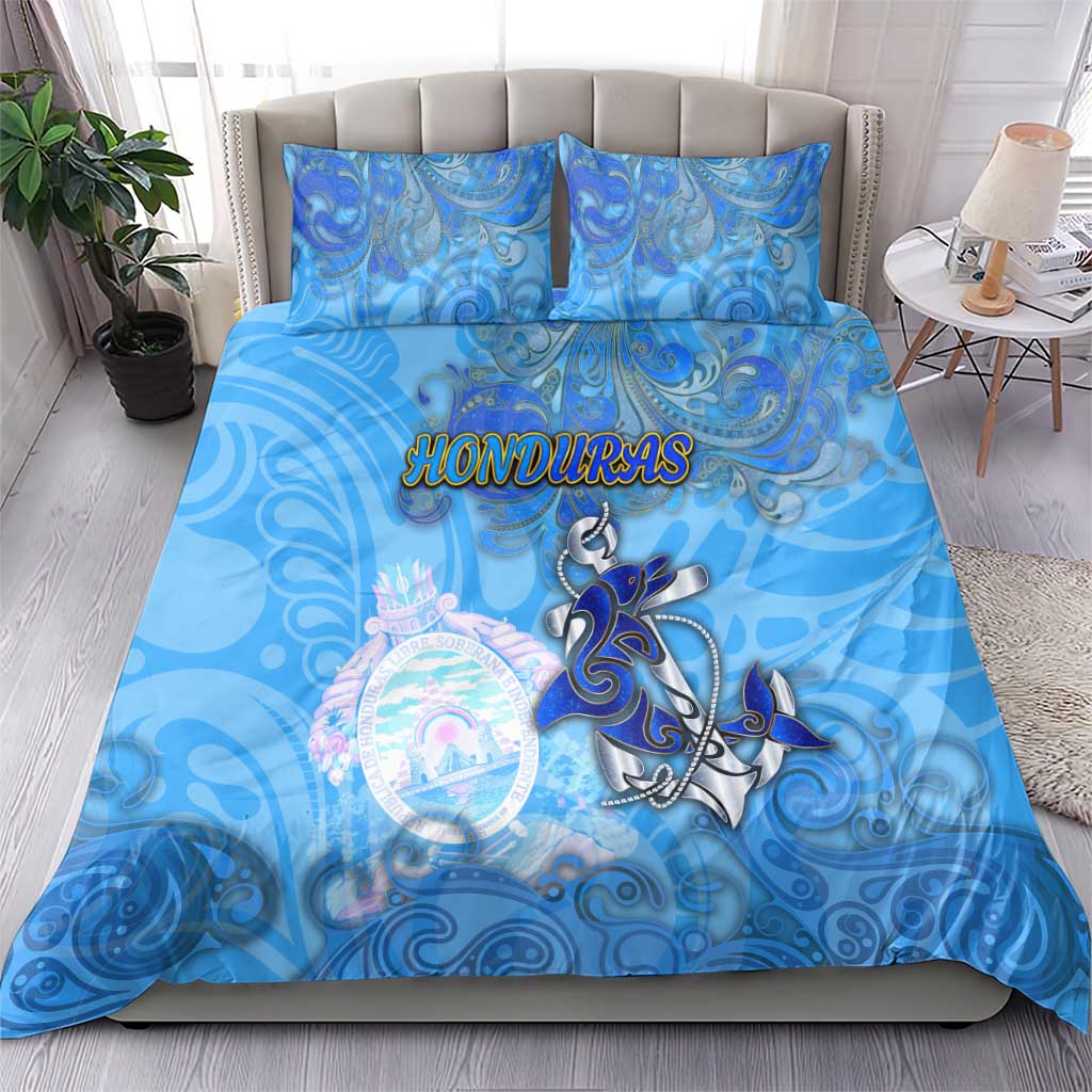 Ocean Spirit of Honduras Bedding Set Anchored in Honduran Pride - Aussie Hoodie