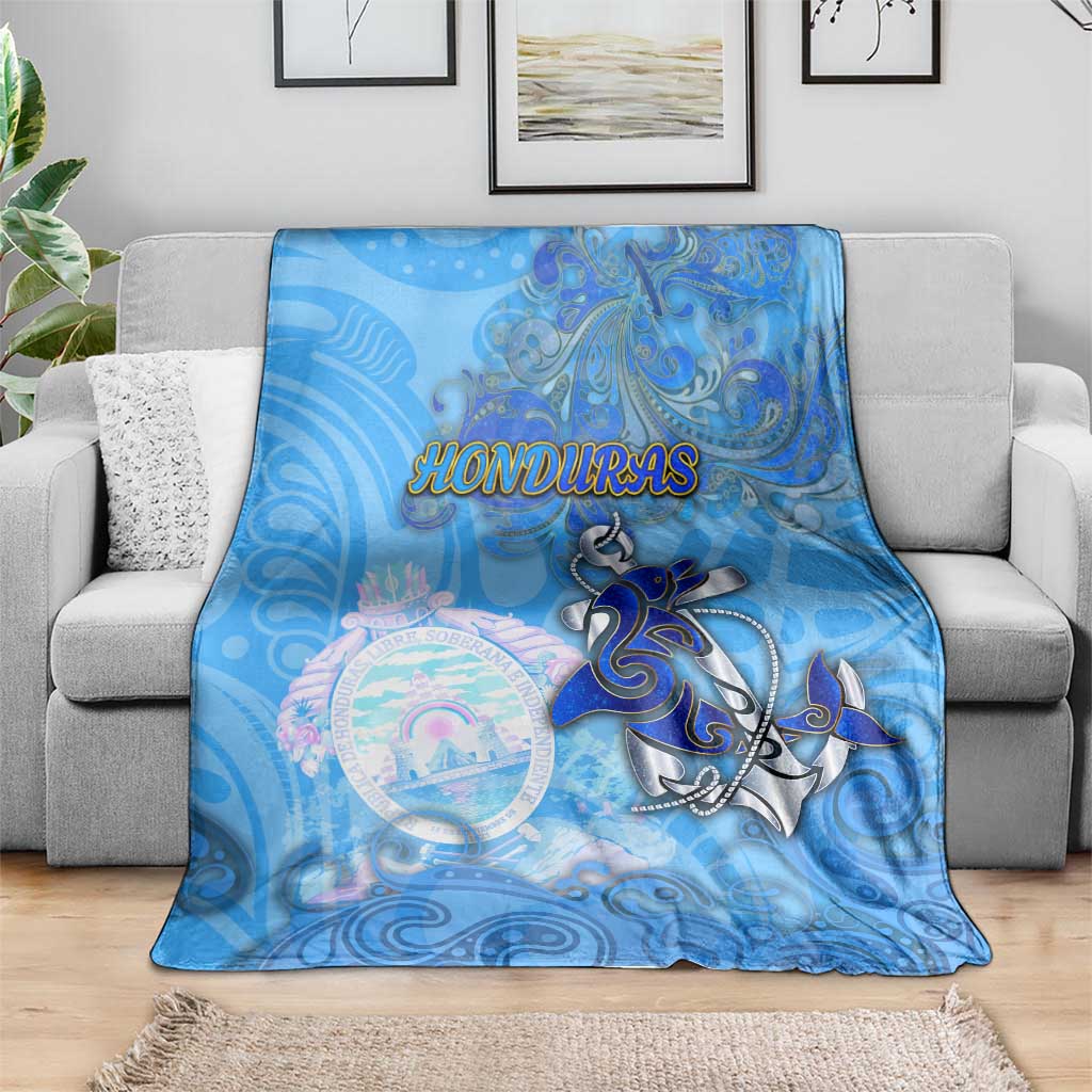 Ocean Spirit of Honduras Blanket Anchored in Honduran Pride - Aussie Hoodie
