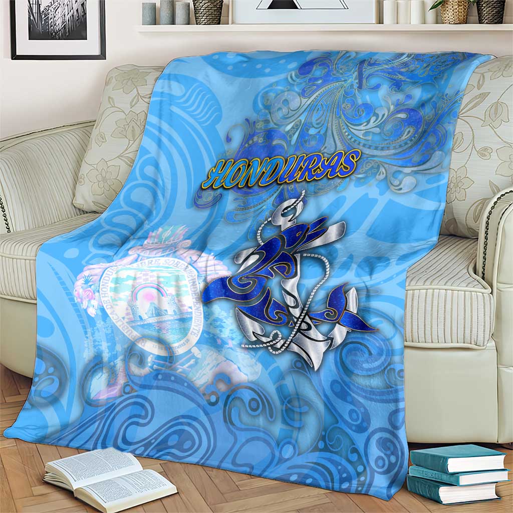 Ocean Spirit of Honduras Blanket Anchored in Honduran Pride - Aussie Hoodie