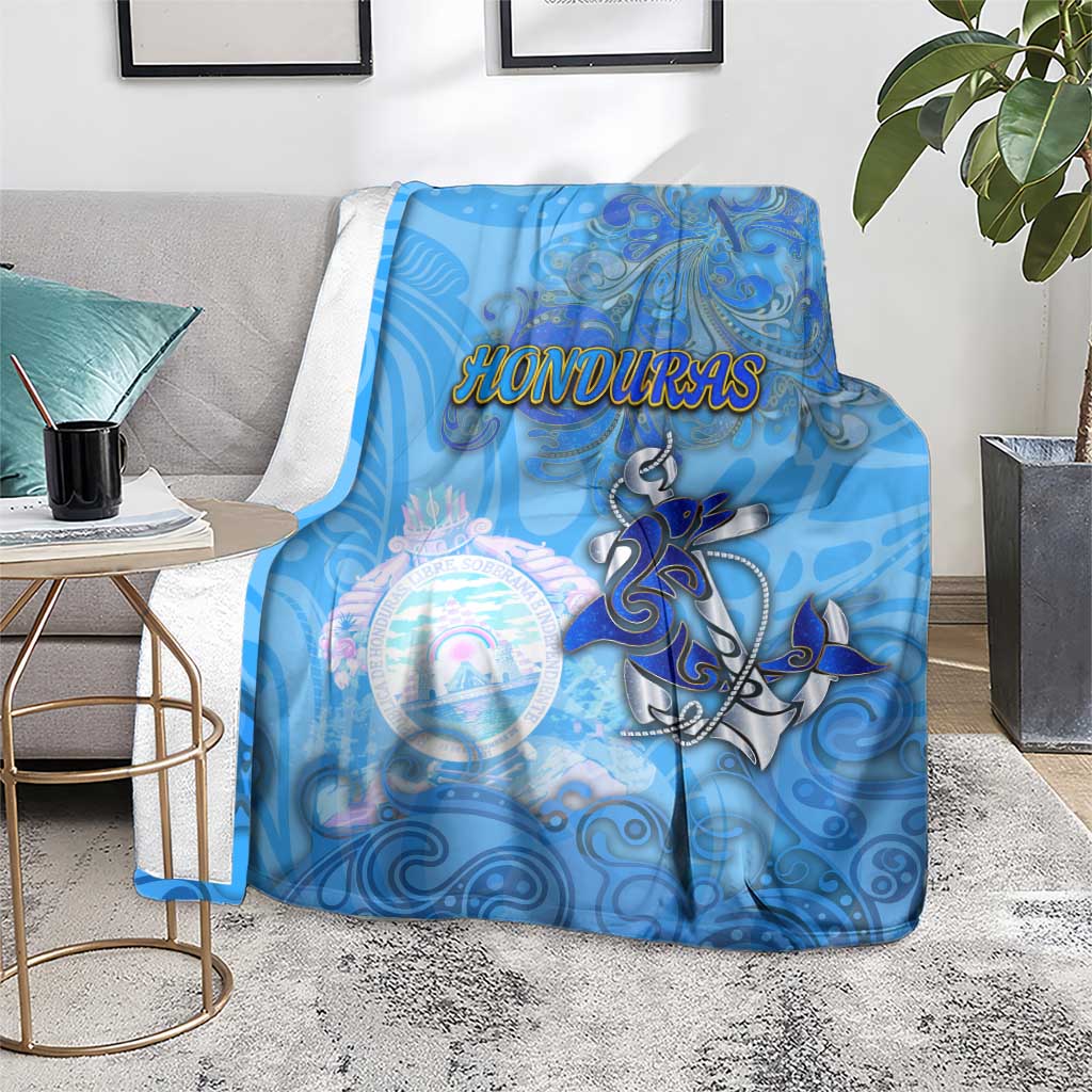 Ocean Spirit of Honduras Blanket Anchored in Honduran Pride - Aussie Hoodie
