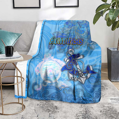 Ocean Spirit of Honduras Blanket Anchored in Honduran Pride - Aussie Hoodie