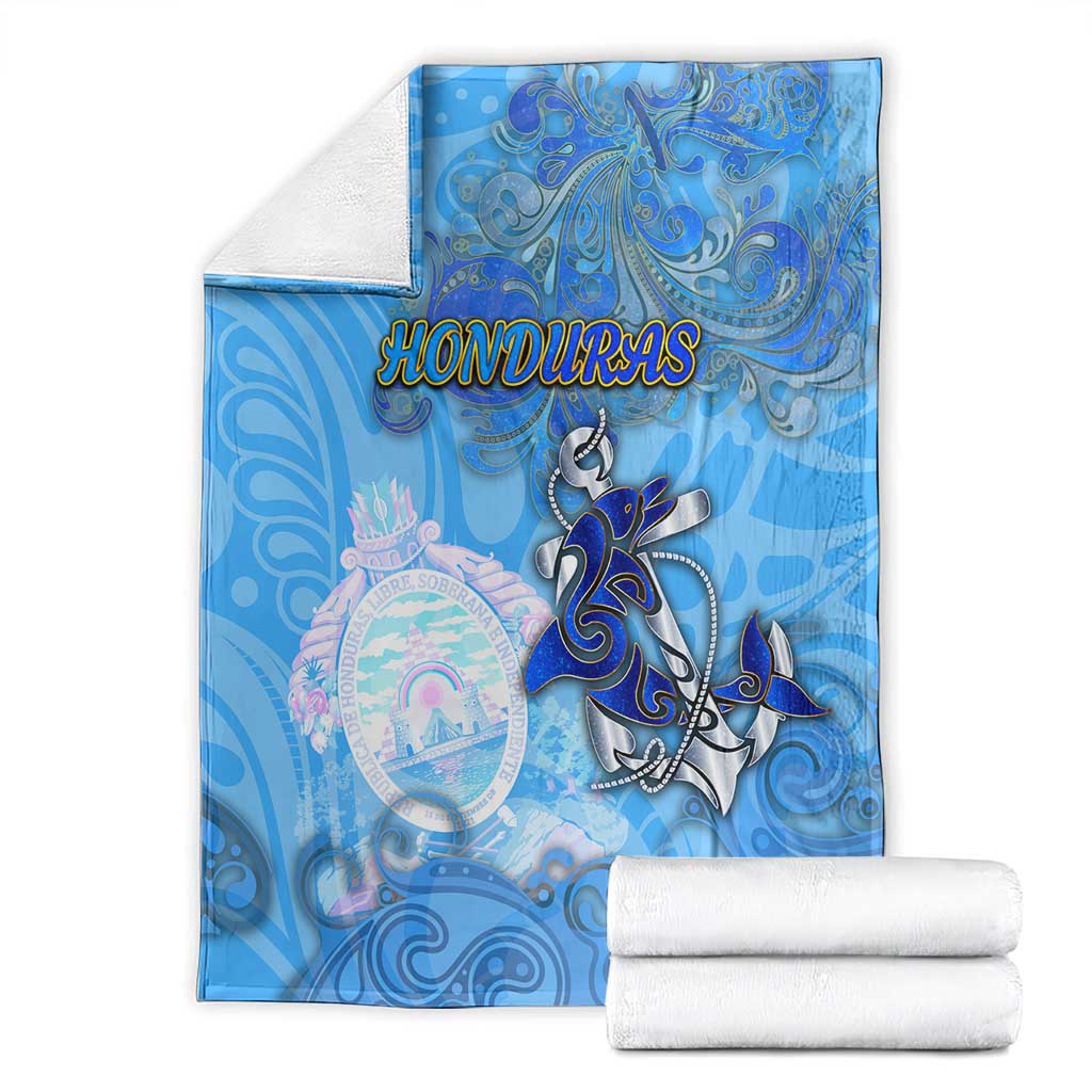 Ocean Spirit of Honduras Blanket Anchored in Honduran Pride - Aussie Hoodie
