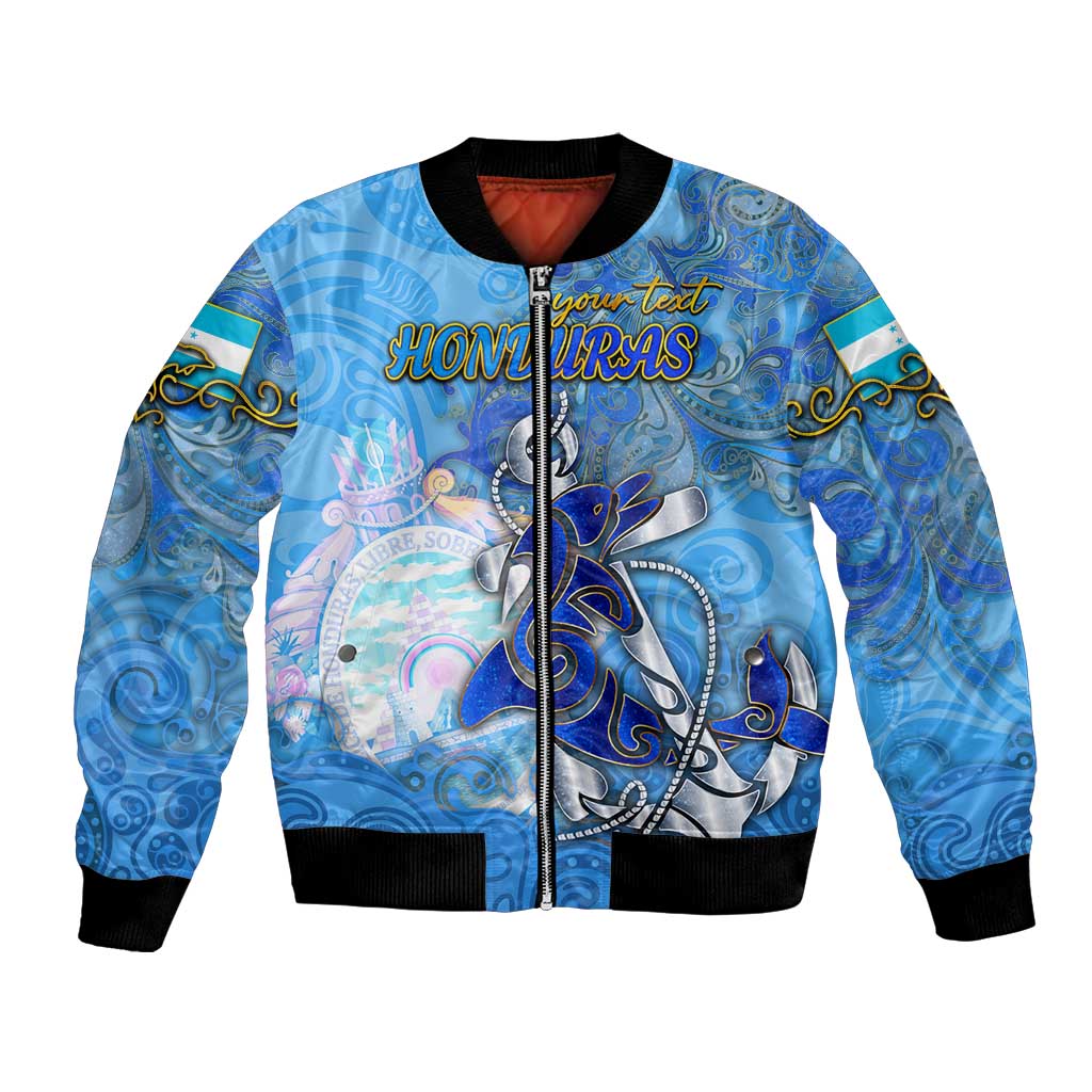 Ocean Spirit of Honduras Bomber Jacket Anchored in Honduran Pride - Aussie Hoodie