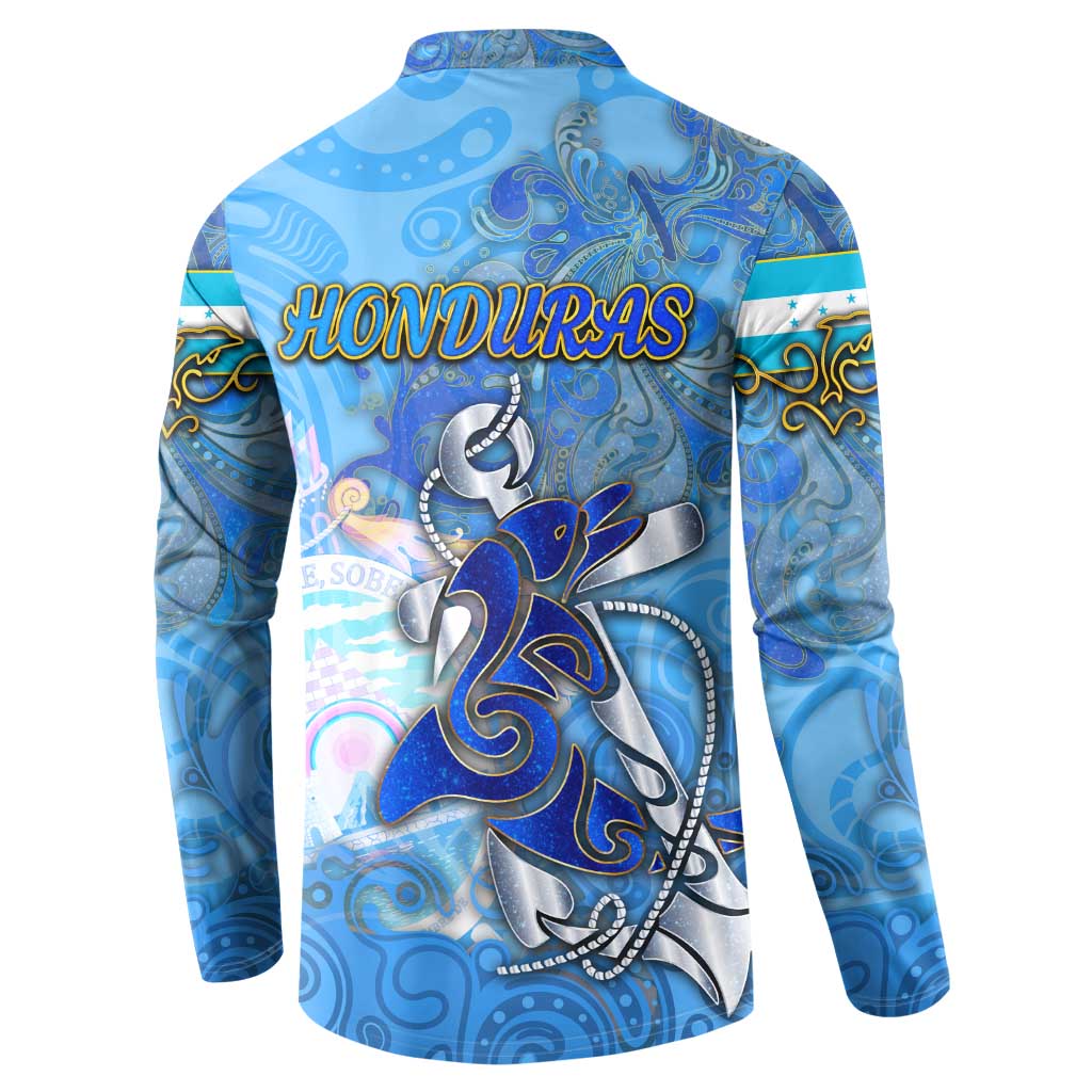 Ocean Spirit of Honduras Button Sweatshirt Anchored in Honduran Pride - Aussie Hoodie