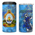 Ocean Spirit of Honduras 4 in 1 Can Cooler Tumbler Anchored in Honduran Pride - Aussie Hoodie